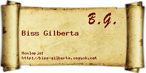 Biss Gilberta névjegykártya